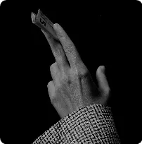 Hands making a decision